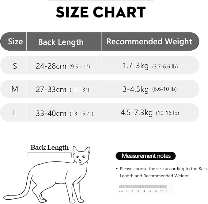 Cat Surgical Recovery Suit Professional for Male Female Dog Abdominal Wounds Cone E-Collar Alternative, Anti-Licking Or Skin Diseases Pet Surgical Recovery Pajama Suit, Soft Fabric Onesie for Cats Lianzimau