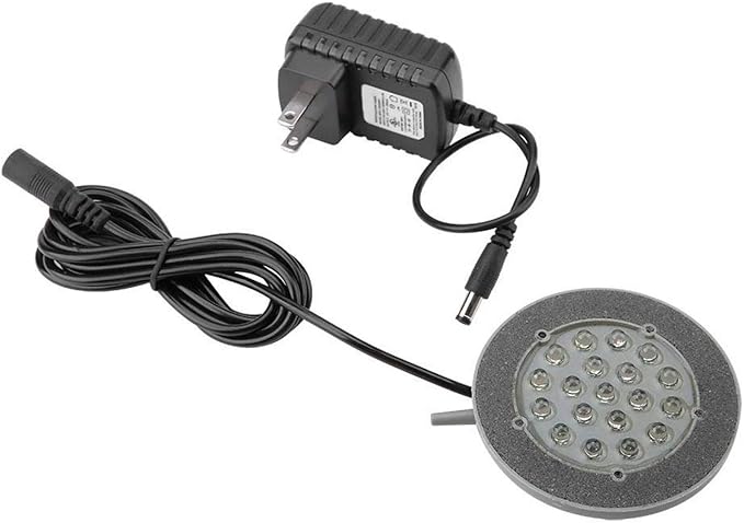 Aquarium Air Stone, 19 LEDs Round Bubble Generator Fish Bubble Light Air Pump Bubble Stone Lamp Colorful Fish Submersible Light Aquarium air Bubble Light Pssopp