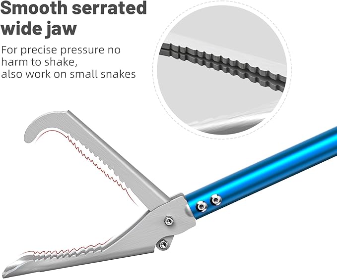 G2 47.2-inch Professional All-Aluminum Alloy Snake Tong Reptile Grabber Rattle Snake Catcher Wide Jaw Handling Tool with Lock G2GO2GETHER