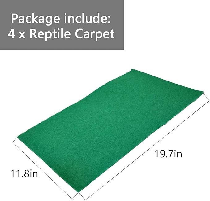 Hamiledyi 4Pcs Reptile Carpet 20 x 12 Terrarium Liner Bedding Reptile Substrate Mat Tank Accessories for Bearded Dragon Snake Lizard Tortoise Leopard Gecko Hamiledyi