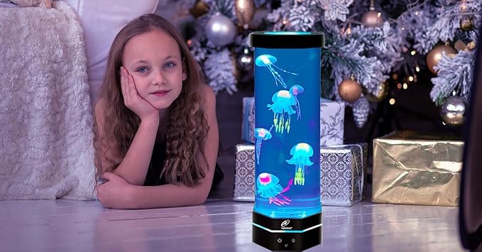 Lightahead LED Fantasy Jellyfish Lamp with Color Changing Light Effects. A Sensory Synthetic Fish Tank Aquarium Mood Lamp. Large (15 Inches Tall) Lightahead%C2%AE