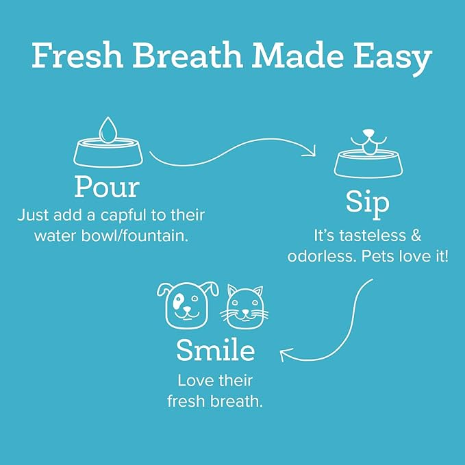 Oxyfresh Premium Pet Dental Care Solution Pet Water Additive: Best Way to Eliminate Bad Dog Breath and Cat Bad Breath - Fights Tartar & Plaque - So Easy, Just Add to Water! Vet Recommended 128 oz. Oxyfresh