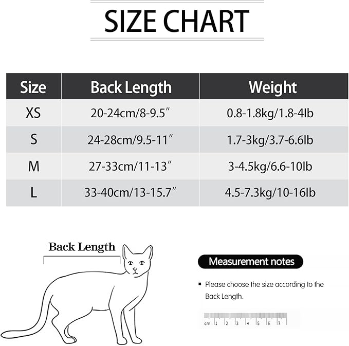 Cat Surgical Recovery Suit Professional for Male Female Dog Abdominal Wounds Cone E-Collar Alternative, Anti-Licking Or Skin Diseases Pet Surgical Recovery Pajama Suit, Soft Fabric Onesies for Cats Lianzimau