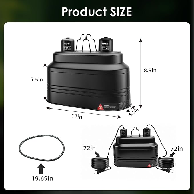 MIXJOY Dual Reptile Light Fixture, Max 160W Reptile Heat Lamp Fixture with Separate Switches, Fits Reptile Light/Heat Lamp/UVB Light for Lizards, Turtles, Snakes, and Amphibians MIXJOY