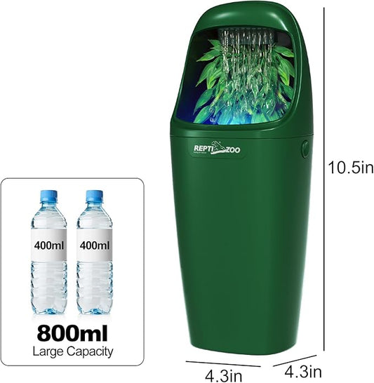 REPTIZOO Reptile Water Dispenser Automatic Chameleon Drinking Fountain with Indicator Light, Reptile Terrarium Decor Water Dripper for Reptiles, Chameleon, Lizard, Gecko Amphibians REPTIZOO