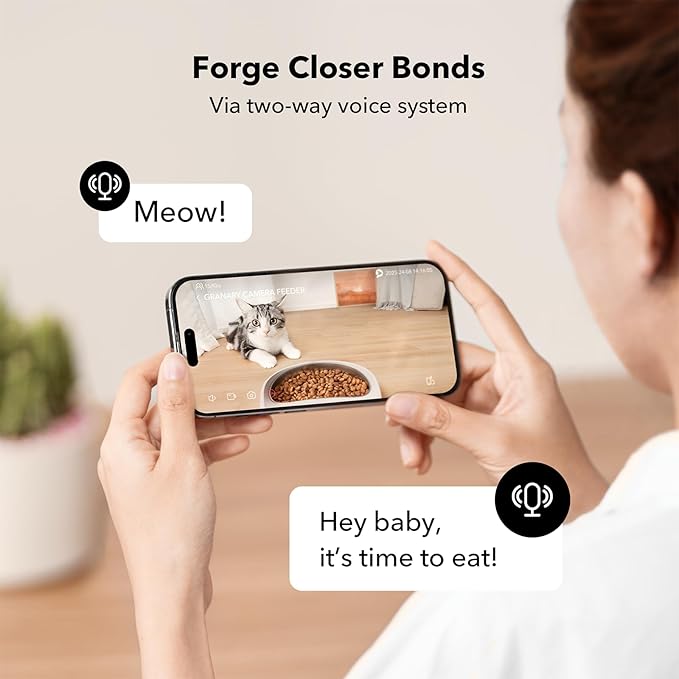 PETLIBRO Automatic Cat Feeder with Camera, 1080P HD Video with Night Vision, 5G WiFi Pet Feeder with 2-Way Audio, Low Food & Blockage Sensor, Motion & Sound Alerts for Cat & Dog Single Tray - PAWPICO
