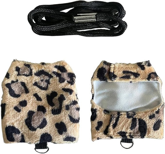 Lizard Clothes with Leash for Real Lizard,Bearded Dragon Harness and Leash Set,Leopard Gecko Costume,Reptile Hoodies Apparel for Skin Protection (Leopard) Anelekor