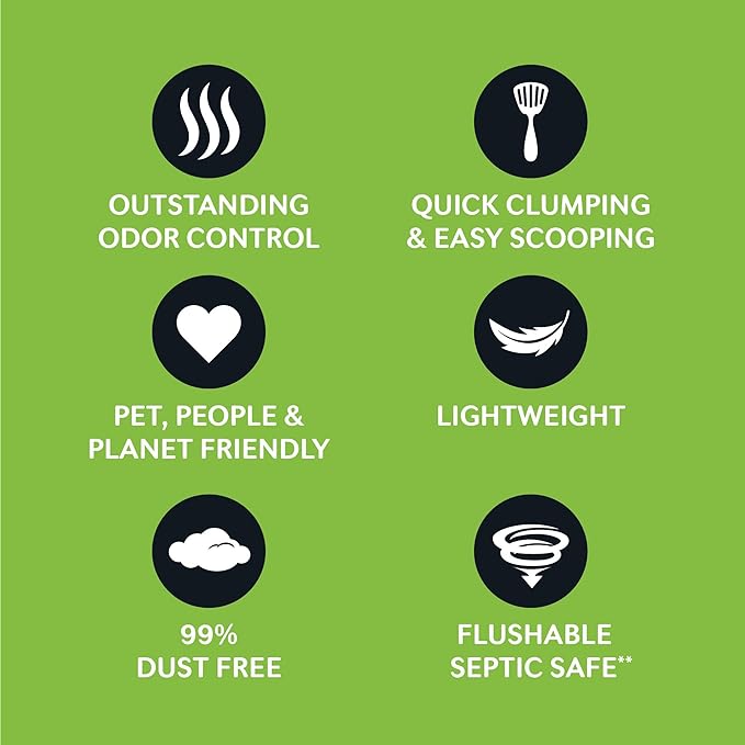 WORLD'S BEST CAT LITTER Comfort Care Unscented 15-Pounds - Natural Ingredients, Quick Clumping, Flushable, 99% Dust Free & Made in USA - Long-Lasting Odor Control & Easy Scooping - PAWPICO