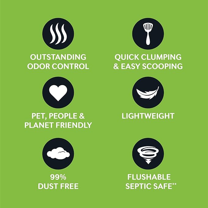 WORLD'S BEST CAT LITTER Comfort Care Unscented, 32-Pounds - Natural Ingredients, Quick Clumping, Flushable, 99% Dust Free & Made in USA - Long-Lasting Odor Control & Easy Scooping - PAWPICO
