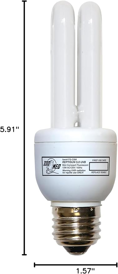 Zoo Med ReptiSun 5.0 Mini Compact Fluorescent Lamp 13 Watts ZooMed