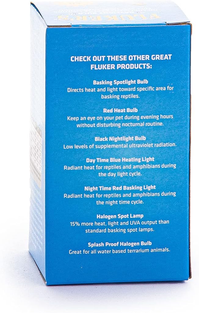 Fluker's Incandescent Reptile Lighting, Full Spectrum Daylight Bulb for Reptiles, Made with Neodymium, Provides Infrared Light, 60-Watt Flukers