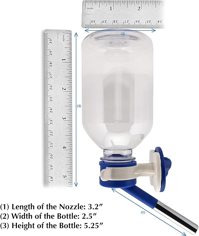 Choco Nose Patented No-Drip Water Bottle/Feeder for Guinea Pigs/Hamsters/Bunnies/Ferrets/Other Small Pets, Critters and Animals - for Cages, Crates or Wall Mount. 10.2oz. Nozzle 10mm, Blue (C128) ChocoNosePetSupplyWeLovePetsLikeYouDo