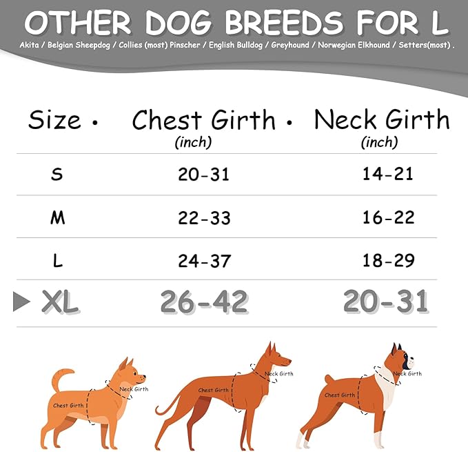 AUROTH Dog Harness for Large Dogs, Dog Vest Harness Large Size Dog, Large Dog Harness, No Pull Dog Harness for Large Dogs with Handle, XL Dog Harness, Grey XL AurothPets