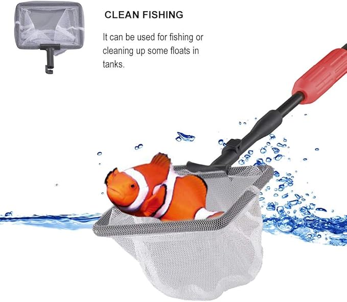 UPETTOOLS Aquarium Cleaning Tool 6 in 1 Algae Scraper Scrubber Pad Adjustable Long Handle Fish Tank Brush Cleaner Set UPETTOOLS