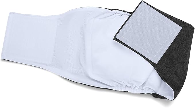 Teamoy 3pcs Reusable Wrap Diapers for Male Dogs, Washable Puppy Belly Band (L2, 20"-24" Waist, Black+ Gray+ Blue) - PAWPICO