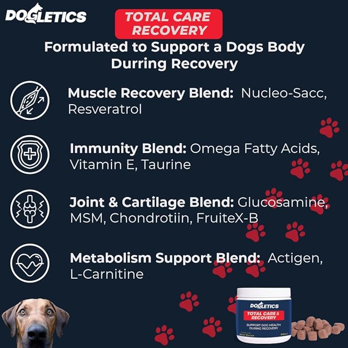 Total Care & Recovery - Dog Support During Recovery from Illness Injury or Chronic Health Problems, 90 ct Bacon Flavor - PAWPICO