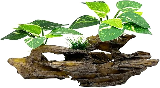 Smoothedo-Pets Fish Tank Decorations Aquarium Decor Ornaments Betta Silk Leaf pad Hammock Artifical Driftwood Cave Goldfish Bowl Accessories (Type-B) EnvironmentFriendlyArtificialPlasticPlantAquariumDecoration