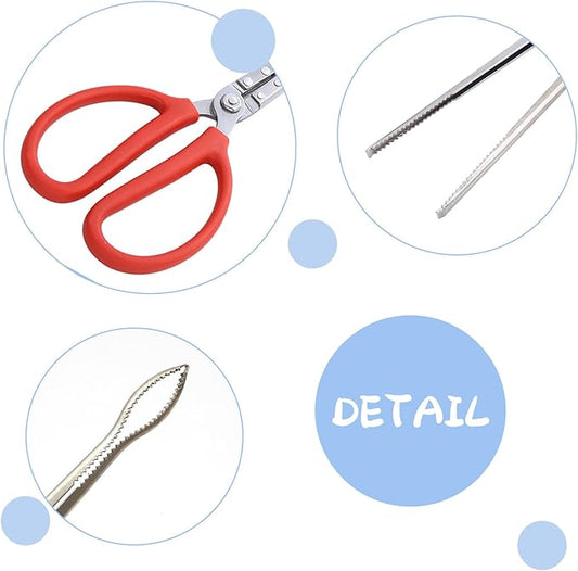 2 PCS Snake Feeding Tongs 15 Inch Extra Long Stainless Steel Reptile Feeding Tongs Including 1 Curved Mouth and 1 Straight Mouth Feeding Tong Tweezers for Ball Python Fish Aquariums Reptiles Snakes QoTang