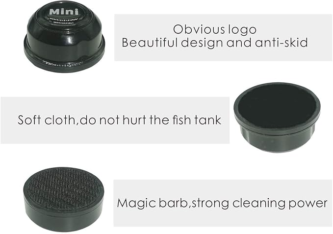 Carefree Fish Aquarium Mini Super Magentic Cleaner Tank Small Algae Scraper Fish Bowl Magnet Brush for Glass Tank 2Pcs No Floating Bewatermyfriend