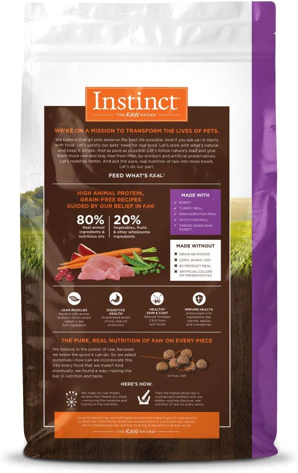 Instinct Original Grain Free Recipe with Real Rabbit Natural Dry Cat Food, 10 lb. Bag - PAWPICO