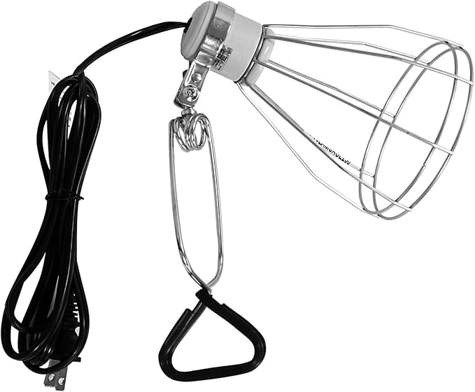 Simple Deluxe Clamp Lamp Light with Steel Cage Wire Grillup To 250W E26 Socket (No Bulb Included) 6' Cord, Silver SimpleDeluxe