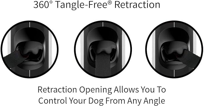 TUG XL 360° Tangle-Free Retractable Dog Leash with Anti-Slip Handle | 26 ft Strong Nylon Tape | One-Handed Brake, Pause, Lock (Extra Large, White) TUG