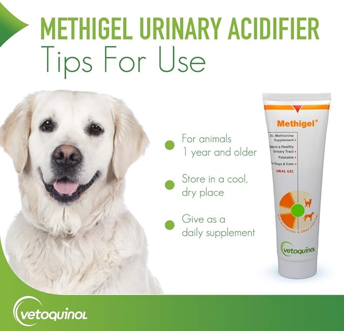 Vetoquinol Methigel Urinary Acidifier to Promote Urinary and Bladder Health for Dogs & Cats Vetoquinol