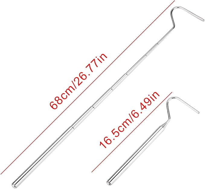 Collapsible Snake Hook Stainless Steel Extensible Snake Catcher Capture Hook for Catching Handling Grabber Separate Small Pet Snake PAWPICO