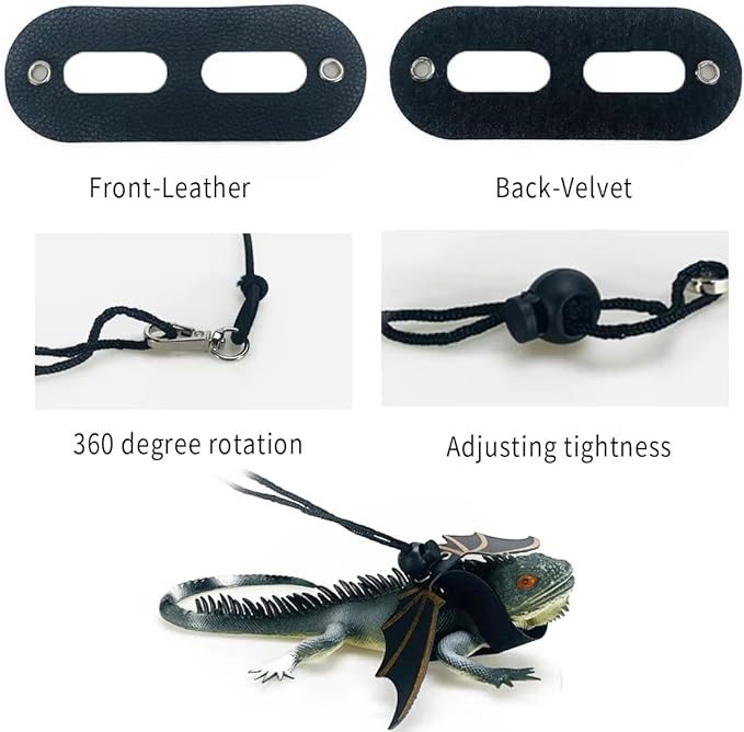 Travel Backpack Carrier with Harness and Leash Set,Lizard Backpack Carrier,Space Capsule Clear Bubble Window Astronaut Reptile Carrier Backpack,Bearded Dragon Leash,Airline Approved Hcupet