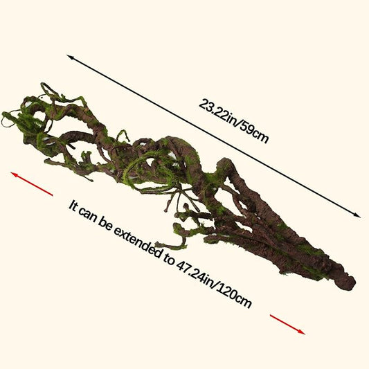 BNOSDM Reptile Bend-A-Branch Vines with Moss Bendable Jungle Climbing Vine Pet Habitat Decor for Bearded Dragons Chameleon Geckos Snakes Lizards Frogs BNOSDM