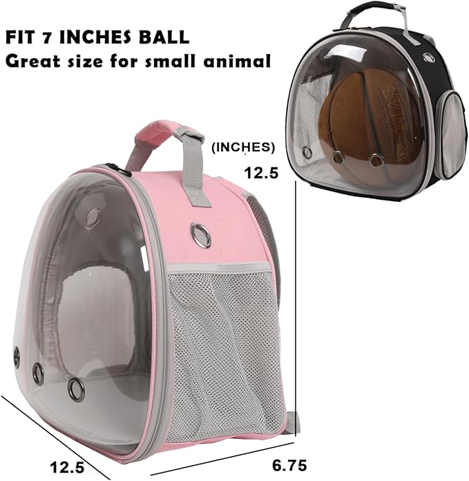 Lizard Backpack Travel Carrier,Bearded Dragon Travel Backpack with Harness and Leash Set,Space Capsule Clear Bubble Window Astronaut Reptile Carrier Backpack, Airline Approved WEVONIGU