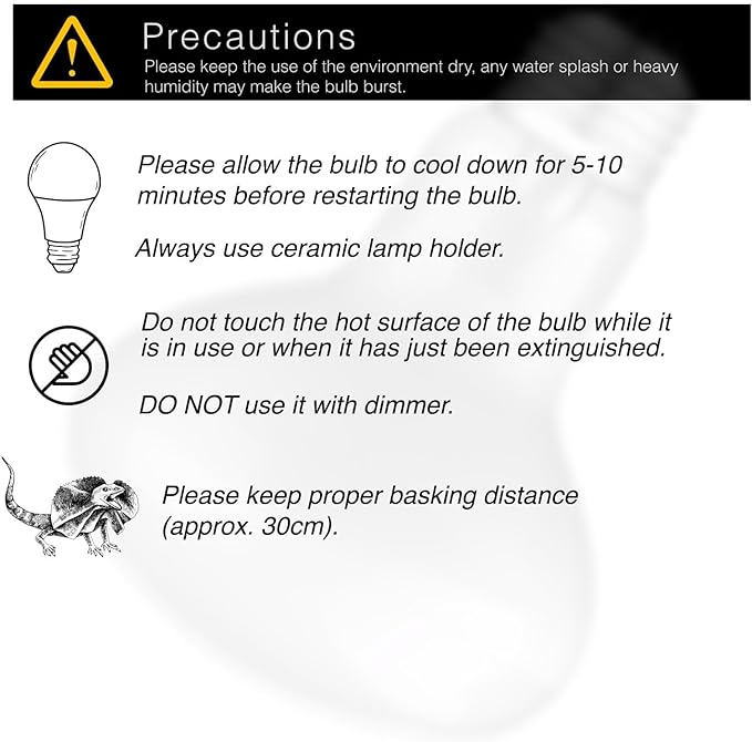 Reptile Heat Bulb Lamp, 2-Pack 75W Daylight Basking Spot, Bearded Dragon/Turtle/Lzard/Gecko Light Bulb, UVA Heat Lamp, Basking Light for Reptiles ReptiKing