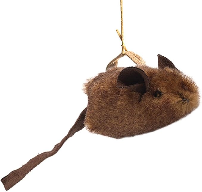 Our Pets Play-N-Squeak Batting Practice Interactive Cat Toy (Cat Toys for Stimulating Play with Real Mouse Sound, Catnip Toys to Entice Hunting Instincts) Brown 4.5 x 1.6 x 7.8 inches - PAWPICO