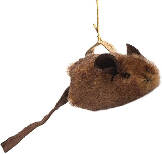 Our Pets Play-N-Squeak Batting Practice Interactive Cat Toy (Cat Toys for Stimulating Play with Real Mouse Sound, Catnip Toys to Entice Hunting Instincts) Brown 4.5 x 1.6 x 7.8 inches - PAWPICO