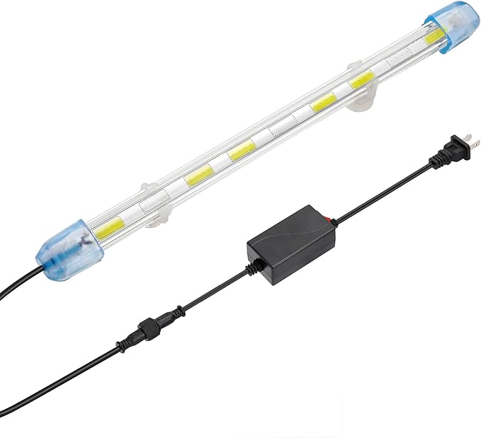 hygger 19.3" Ultra Bright Glass Submersible Aquarium Light, 11W COB LED Explosion-Proof Under Water Fish Tank Light, White and Blue LED Light for 20"-30" Freshwater Tanks hygger