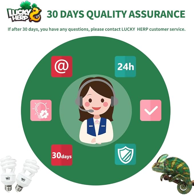 LUCKY HERP 2 Pack UVA UVB Reptile Light, 15W 5.0 UVB Bulb for Tropical and Sub Tropical Reptiles, Compact Fluorescent Terrarium Lamp, Reptile UVB Bulb for Chameleons, Lizard, Turtle LUCKYHERP