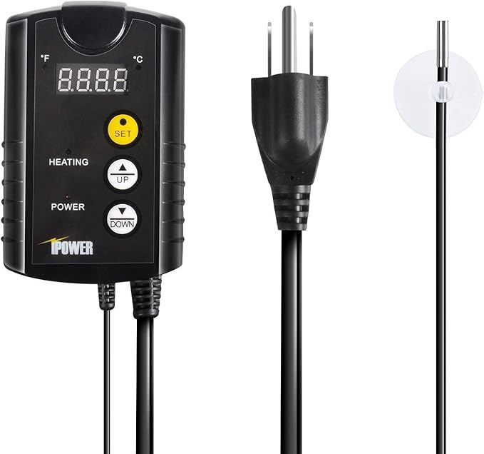 iPower GLHTMTCTRLHTMTL 48" x 20" Warm Hydroponic Seedling Heat Mat and Digital Thermostat Control Combo Set for Plant Germination, Black iPower