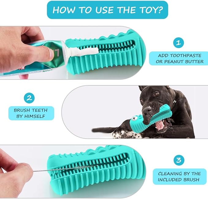 Dog Toys for Aggressive Chewers Large Medium Breed Indestructible Dog Chew Toys Dog Toothbrush Squeaky Interactive Tough Extremely Durable Dog Toys to Keep Them Busy - PAWPICO