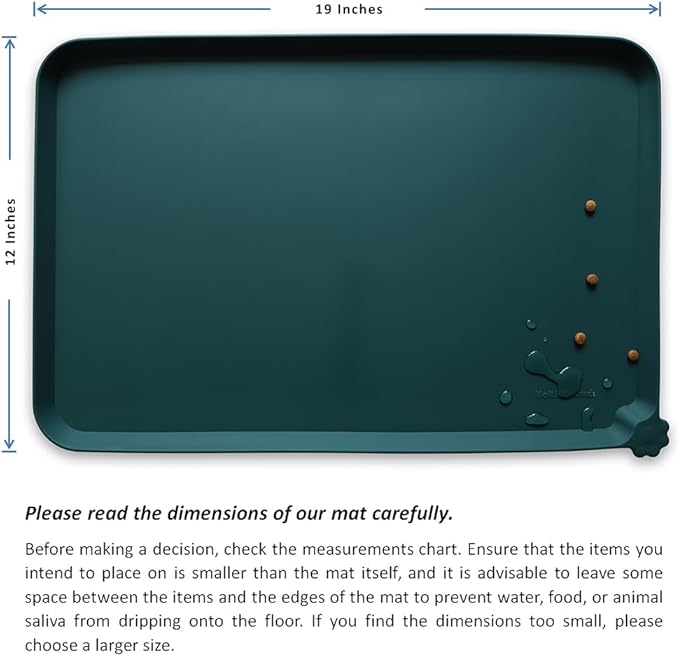 Hoki Found Silicone Pet Food Mats Tray - High-Lips Pet Dog Cat Bowl Mats - Dog Pet Cat Feeding Mat - Waterproof Dog Cat Food Mats -Pet Water Mats for Floors - Dark Cedar - PAWPICO