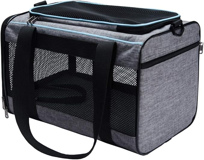 Vceoa 17.5x11x11 Inches Cat, Dog Carrier for Pets Up to 16 Lbs, Soft-Sided Cat Bag Animal Carriers Travel Puppy Carry As a Toy of Fabric Pet Home - PAWPICO