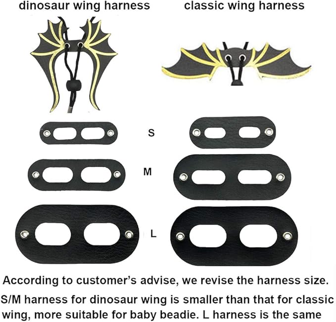 ADOGGYGO Bearded Dragon Lizard Leash Harness - 3 Size Pack Dinosaur Wing Lizard Harness Leash for Bearded Dragon Lizard Reptiles ADOGGYGO