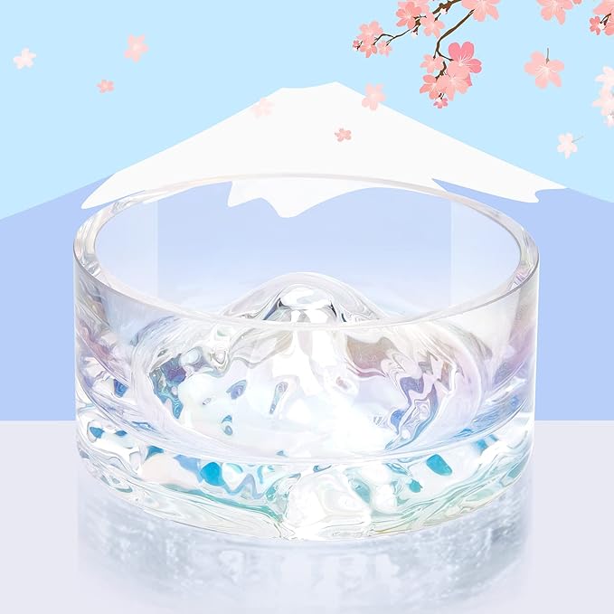 Niteangel Hamster Feeding & Water Bowls- Mount Fuji Series Glass Drinking Bowls for Dwarf Syrian Hamsters Gerbils Mice Rats or Other Similar-Sized Small Pets Niteangel