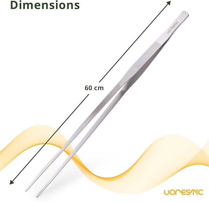 Heavy Duty Aquarium Tweezers Extra Long 24 Inch, Straight Aquarium Plant Tweezers, Long Tweezers for Terrarium and Aquarium, Aquarium Tongs, Long Tweezers for Plants VORESTIC
