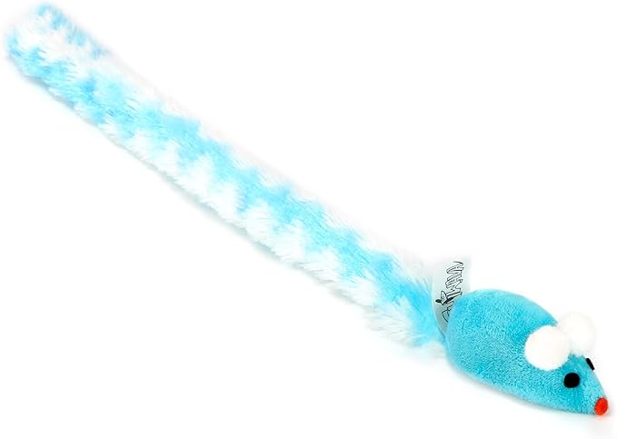 CHIWAVA 4 Packs 15 Inch Long Soft Plush Cat Toys Mice with Rattle Rustle Sound Small Mouse Activity Interactive Toy - PAWPICO