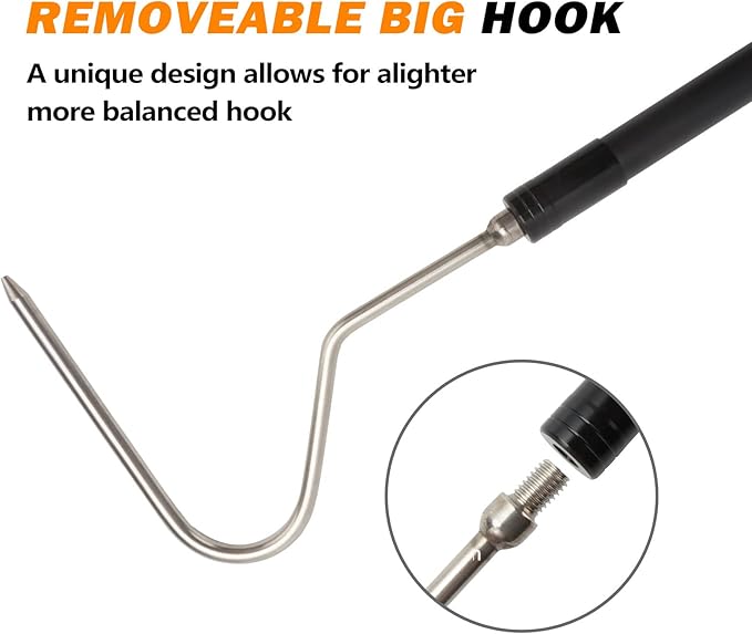 44 inch Snake Hook Catcher Stick Tongs Grabber Handling Tool Kit for Rattlesnakes Python Copperhead Removal Catching Dutypro