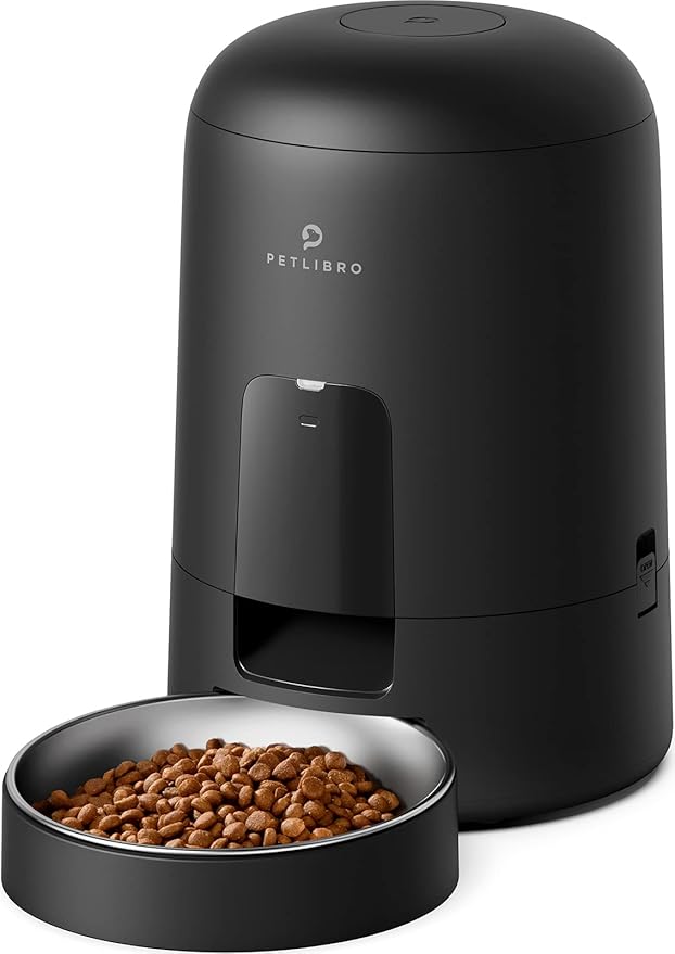 PETLIBRO Automatic Cat Feeder, Battery-operated Automatic Cat Food Dispenser with 180-Day Life, AIR Cordless Timed Pet Feeder for Cat & Dog, 2L Auto Cat Feeder, Black - PAWPICO