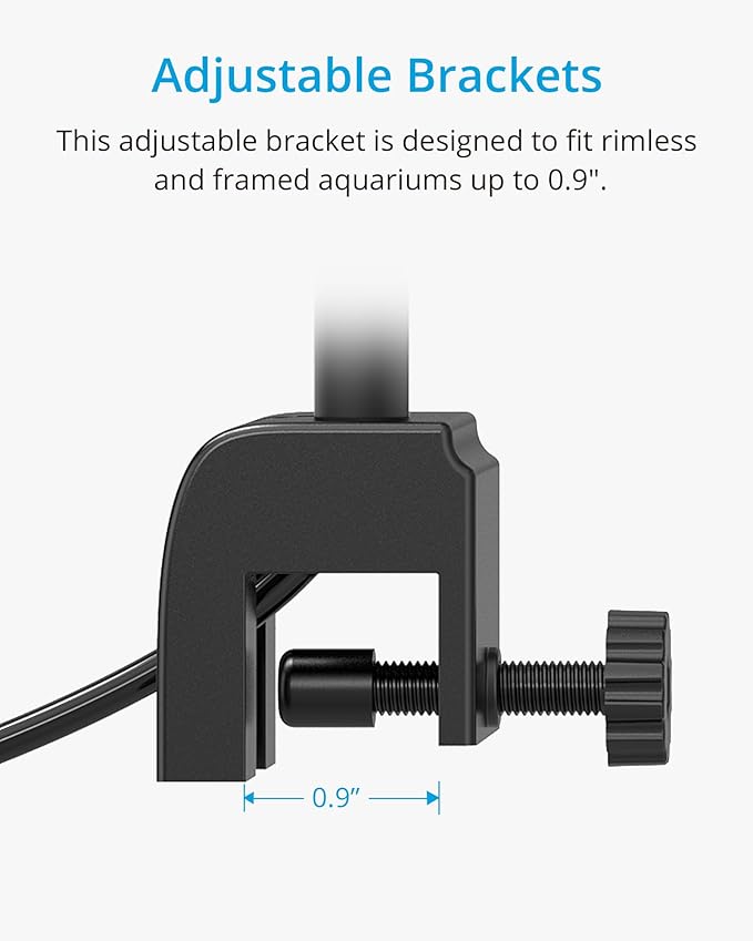 NICREW Fish Tank Clip on Light, Clamp Aquarium Light with White and Blue LEDs, 320LM, 7 Watts NICREW