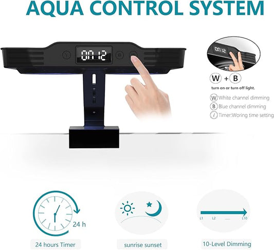 Aquarium Light - 35Watts Reef Light with Timer Sunrise and Sunset Touch Control Dimmable Saltwater Aquarium Light for Nano Tank (a035) MaiceMinds