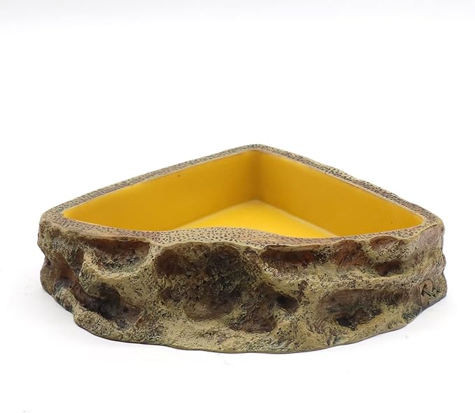 Reptile Feeder Resin Bowl Amphibian Reptile Bowl for Reptile Lizard Gecko Bearded Dragon Turtle relaqcc