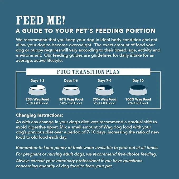 Amazon Brand - Wag Dog Dry Puppy Food, Chicken and Brown Rice, 15 Pound (Pack of 1) - PAWPICO